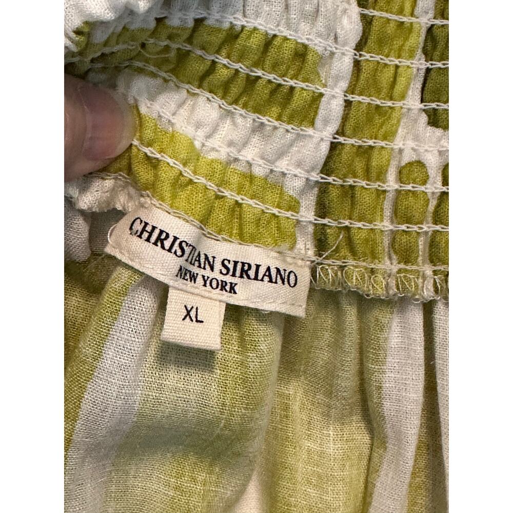 Christian Siriano Olive Green and Cream Midi Skirt - Picture 2 of 6